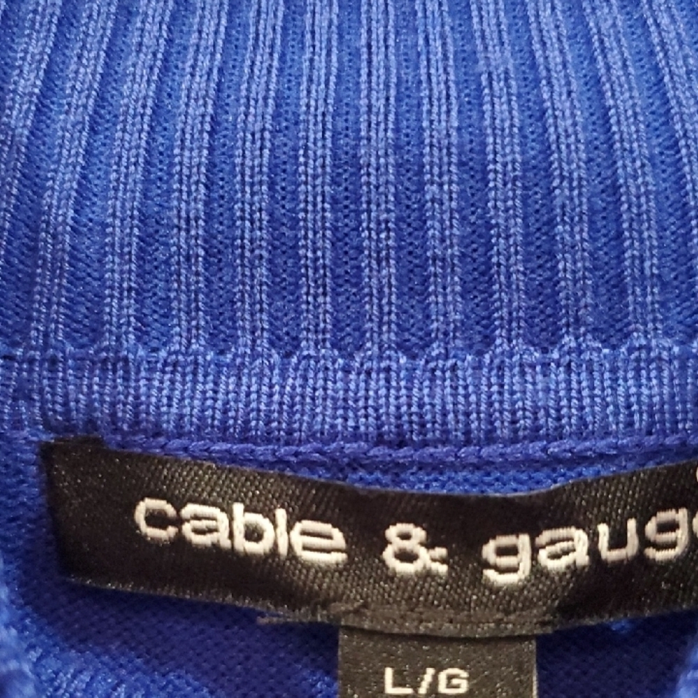 Cable & Gauge Royal Blue Ribbed Knit Top Large  NWT - Picture 2 of 8